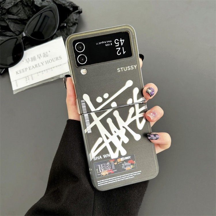 Stussy ステューシーブランドギャラクシーz flip4 5 fold5 4 3スマホカバースムーズ高級感galaxy z fold5 4 3ケースハイブランドブランドスマホケース男女兼用大人っぽい ギャラクシーz fold3/2 4 5ブランドスマホカバー