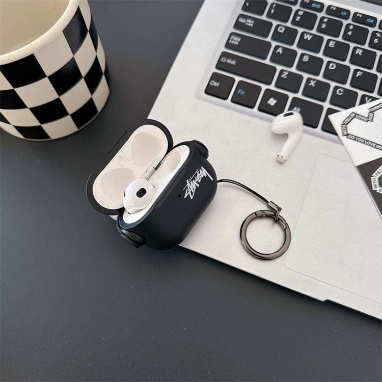 Stussy ステューシーブランドエアーポッズ プロ3 pro2 4 3 2 max保護ケースairpods 4 pro3 pro2 3カバー 軽量 紛失防止AirPods 3 4ブランドケース 携帯便利 ファッションメンズ向けAirPods  Pro3/4/3/2/1ケースブランドかっこいい