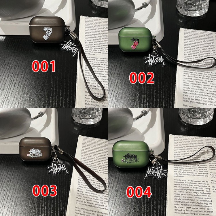 Stussy ステューシーairpods 4 pro2 3カバー 軽量 紛失防止かわいいエアーポッズ4/3/2/1カバー個性スニーカー形のairpods 4 pro2 proケース ブランド 人気メンズ向けAirPods 4/3/2/1ケースブランドかっこいい