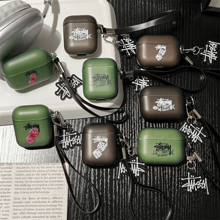 Stussy ステューシーairpods 4 pro2 3カバー 軽量 紛失防止かわいいエアーポッズ4/3/2/1カバー個性スニーカー形のairpods 4 pro2 proケース ブランド 人気メンズ向けAirPods 4/3/2/1ケースブランドかっこいい