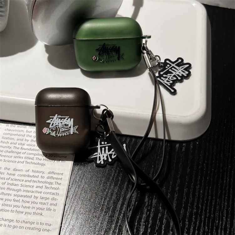 Stussy ステューシーairpods 4 pro2 3カバー 軽量 紛失防止かわいいエアーポッズ4/3/2/1カバー個性スニーカー形のairpods 4 pro2 proケース ブランド 人気メンズ向けAirPods 4/3/2/1ケースブランドかっこいい