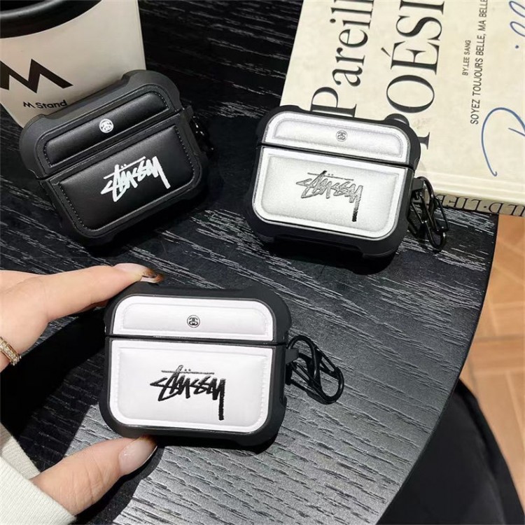 Stussy ステューシーかわいいエアーポッズ4/3/2/1カバー個性スニーカー形のairpods 4 pro2 proケース ブランド 人気メンズ向けAirPods 4/3/2/1ケースブランドかっこいいブランド若者オシャレエアーポッズ4 3 pro2/proケース耐衝撃