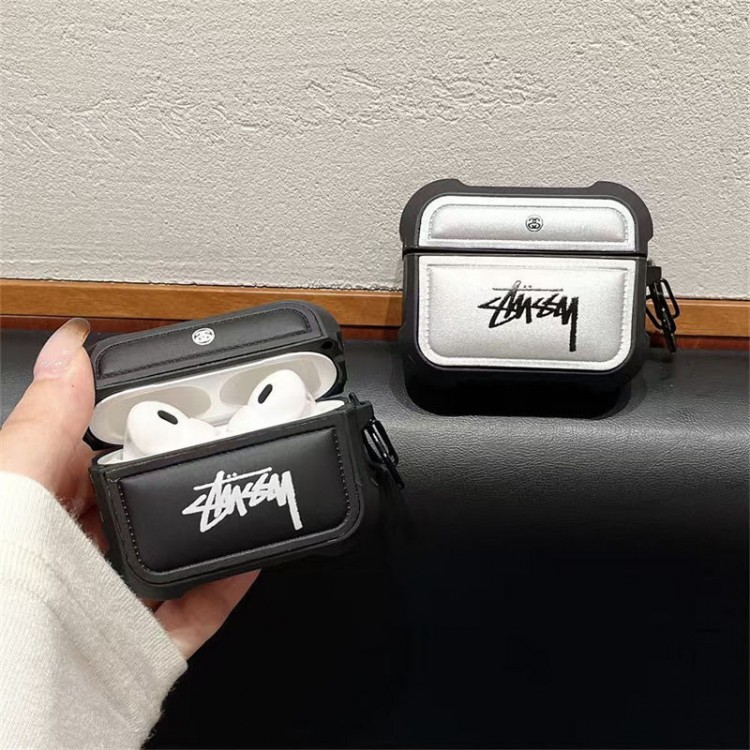 Stussy ステューシーかわいいエアーポッズ4/3/2/1カバー個性スニーカー形のairpods 4 pro2 proケース ブランド 人気メンズ向けAirPods 4/3/2/1ケースブランドかっこいいブランド若者オシャレエアーポッズ4 3 pro2/proケース耐衝撃