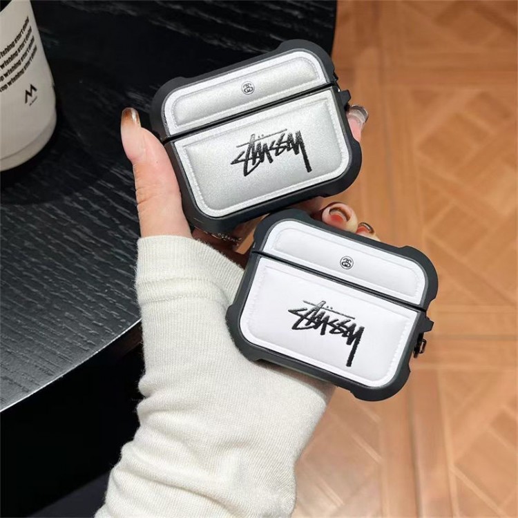 Stussy ステューシーかわいいエアーポッズ4/3/2/1カバー個性スニーカー形のairpods 4 pro2 proケース ブランド 人気メンズ向けAirPods 4/3/2/1ケースブランドかっこいいブランド若者オシャレエアーポッズ4 3 pro2/proケース耐衝撃