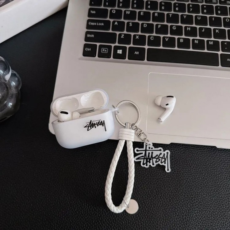 Stussy ステューシーブランドエアーポッズ プロ3 pro2 4 3 2 max保護ケースairpods 4 pro3 pro2 3カバー 軽量 紛失防止AirPods 3 4ブランドケース 携帯便利 ファッションブランド若者オシャレエアーポッズ4 3 pro2/proケース耐衝撃