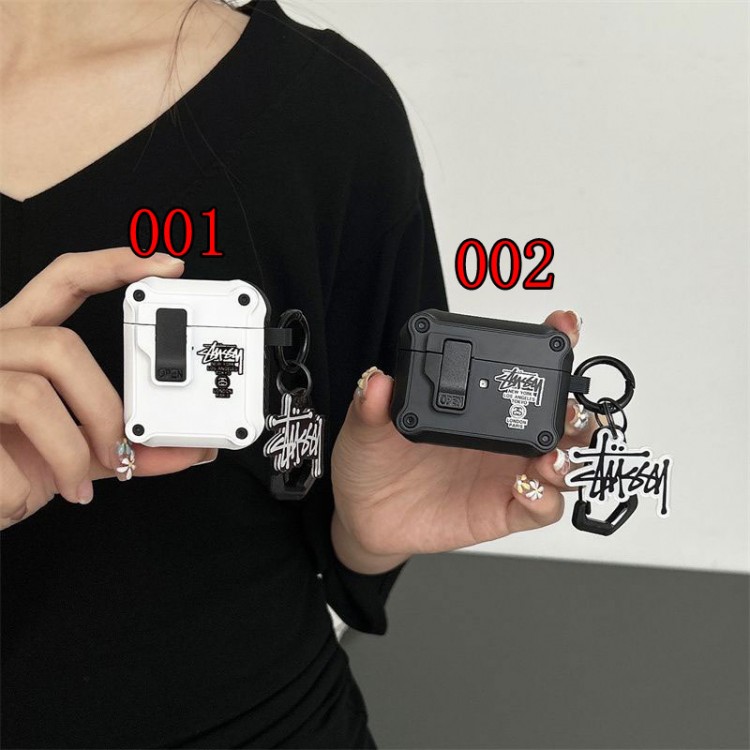 Stussy ステューシーブランドエアーポッズ プロ3 pro2 4 3 2 max保護ケースairpods 4 pro3 pro2 3カバー 軽量 紛失防止AirPods 3 4ブランドケース 携帯便利 ファッションスニーカー形のairpods 4 pro2 pro3ケース ブランド 人気