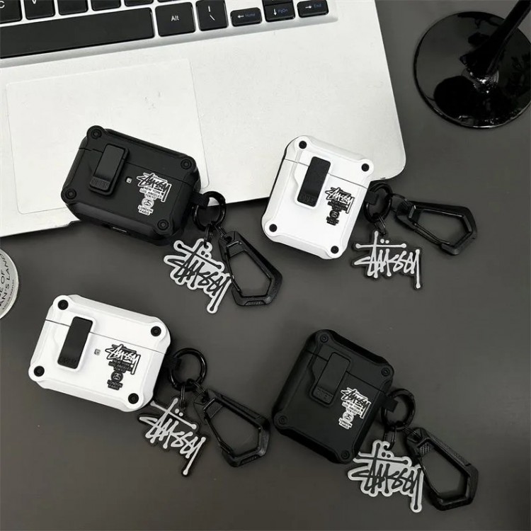Stussy ステューシーブランドエアーポッズ プロ3 pro2 4 3 2 max保護ケースairpods 4 pro3 pro2 3カバー 軽量 紛失防止AirPods 3 4ブランドケース 携帯便利 ファッションスニーカー形のairpods 4 pro2 pro3ケース ブランド 人気
