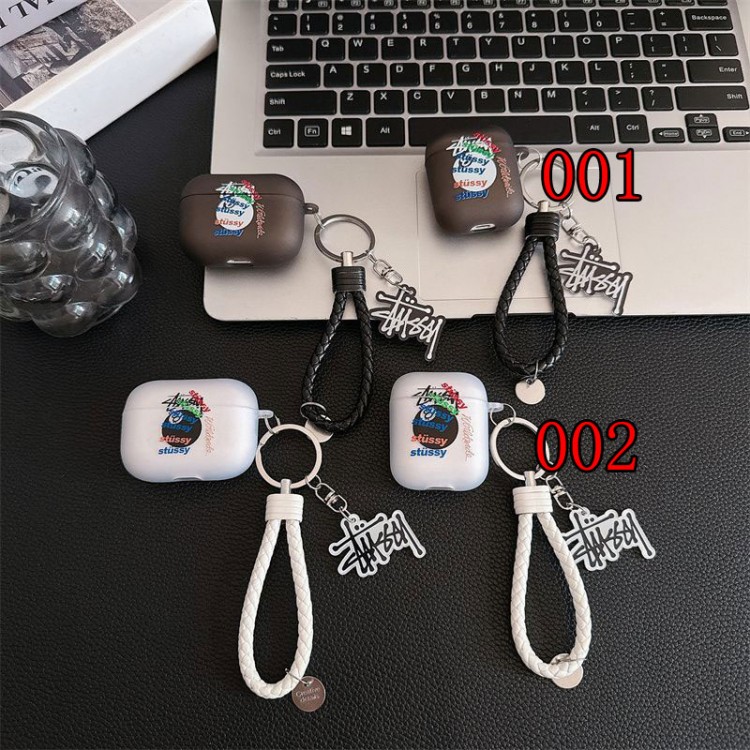 Stussy ステューシーブランドエアーポッズ プロ3 pro2 4 3 2 max保護ケースairpods 4 pro3 pro2 3カバー 軽量 紛失防止AirPods 3 4ブランドケース 携帯便利 ファッションメンズ向けAirPods  Pro3/4/3/2/1ケースブランドかっこいい