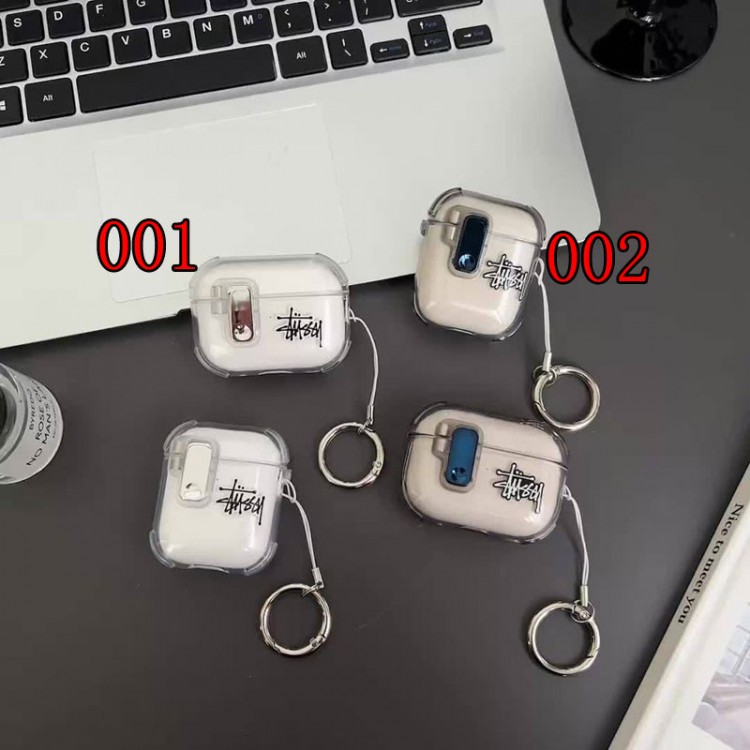 Stussy ステューシーブランドエアーポッズ プロ3 pro2 4 3 2 max保護ケースAirPods 3 4ブランドケース 携帯便利 ファッションメンズ向けAirPods  Pro3/4/3/2/1ケースブランドかっこいいブランド若者オシャレエアーポッズ4 3 pro2/proケース耐衝撃