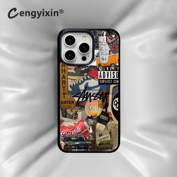 Stussy ステューシーブランドアップル16+ 16 pro max 16e 14 15 17 pro airケース激安パロディiPhone16 17 air 15pro max 16pro 13 12スマホカバー耐衝撃オシャレアップル AIR 17 16e 15 pro max 16 plusケース全機種対応パロディ