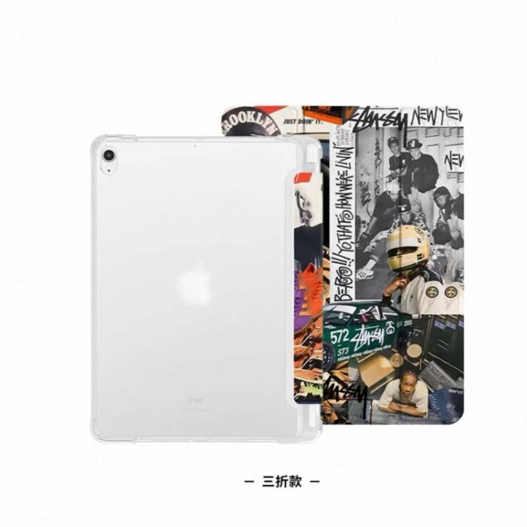 Stussy ステューシーブランド アイパッド11/10/9/8カバー 耐衝撃ハイブランド iPad AIR 7th ii/13th 5 6 2025世代ケース手帳型 ケース全面保護 ブランド アイパッド ポロ12.9/11インチソフトケース 耐用性 オシャレおしゃれ iPad AIR7/5 6/mini6 7手帳型ケース 全面カバー