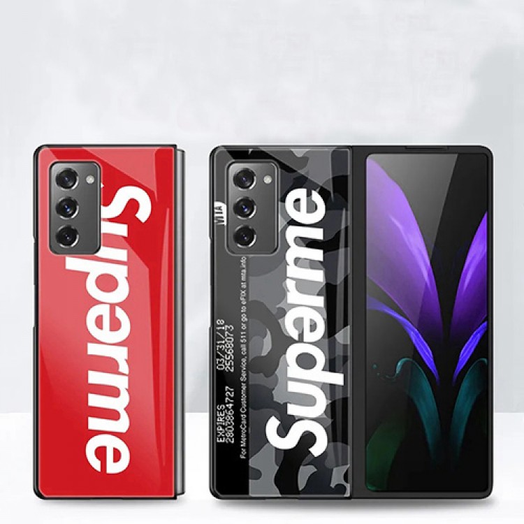 ブランド Supremeギャラクシーフォルダー2折り畳み式ケース 流行り おしゃれ柄 シュプリーム GALAXY Z Fold2玻璃ケース迷彩スーパーマン 耐衝撃  galaxy Z Fold3カバー 人気 フィット 放熱性よい メンズ レディース