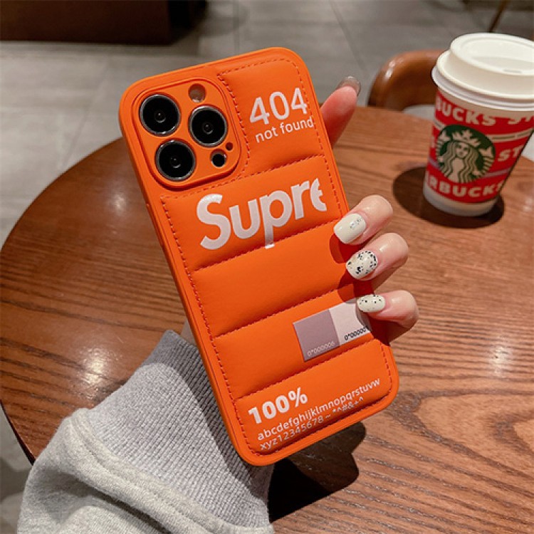 supreme シュプリーム iPhone15pro max/15pro/15/14スマホカバー 創意ダウンジャケット形 ブランド アイフォン15pro/12pro max/12ケース 個性 落下保護 iphone11pro max/11pro/11ソフトケース 潮流スタイル メンズ 人気 レディース