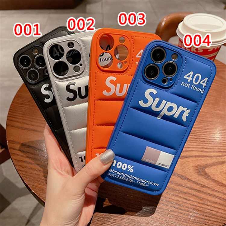 supreme シュプリーム iPhone15pro max/15pro/15/14スマホカバー 創意ダウンジャケット形 ブランド アイフォン15pro/12pro max/12ケース 個性 落下保護 iphone11pro max/11pro/11ソフトケース 潮流スタイル メンズ 人気 レディース