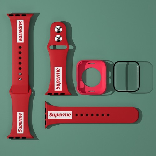 supreme ブランド アップルウォッチ 8/7 対応 バンド オシャレ 人気 ナイキ Apple Watch SE2 ベスト 柔らかい シリコン製  シュプリーム APPLE IWATCH 6/SEスポーツバンド 軽量 ファッション 耐衝撃 38~45MM 34カラー