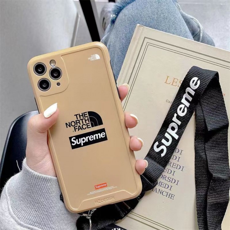 ザノースフェイス iPhone14 pro maxケース 個性デザイン supreme アイフォン14 plus/14 pro/14ケースブランド 柔らか 衝撃保護 iPhone 13 12 pro maxスマホカバー ファッション 高品質 iPhone11/11pro maxケース 落下防止 ストラップ メンズ