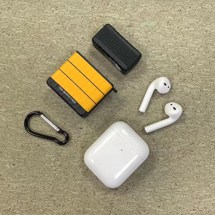 ザノースフェイスエアーポッズ pro2 保護ケース 全面保護 キズ防止 the north face airpods 3/2/1カバー 個性スーツケース型 滑り止め AirPods Pro ケース 紛失防止 ファッション 携帯便利 メンズ
