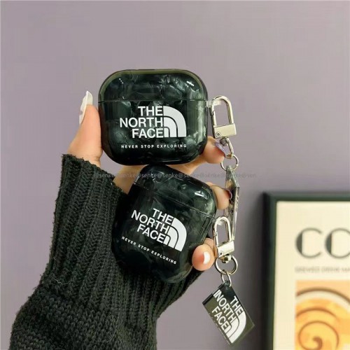 ブランド ザノースフェイス AirPods pro2/proケース 流行り 高品質 the north face エアーポッズ3保護カバー キーチェーン付き airpods 3/2/1ケース 紛失防止 持ち運び安い ファッション 男子 レディース