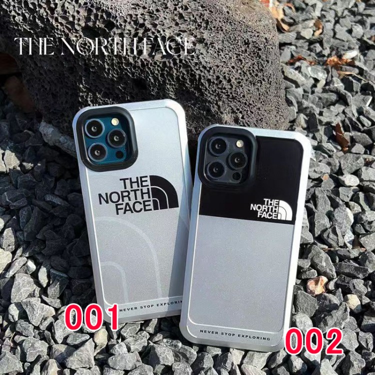 ザノースフェイス iPhone14pro maxスマホカバー 個性シルバーケース THE NORTH FACE アイフォン14pro/14plusケース 流行りロゴ iphone 14 13 pro max/13 pro/13ケース 全体塗装加工 オシャレアップル12 11 プロマックススマホケース 落下保護 ファッション 男女