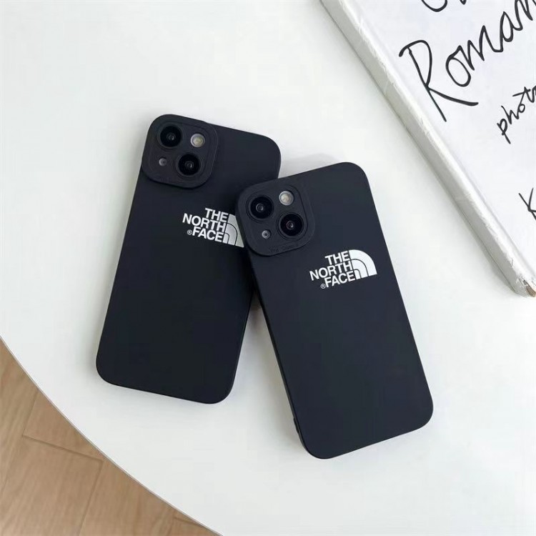 ザノースフェイス iPhone15+/14proケース ブランド 柔らか THE NORTH FACE アイフォン14pro maxカバー 衝撃吸収 iPhone14plusカバーケース 指紋キズ防止 アイフォン13 12 pro maxスマホケース 簡約 オシャレ iphone11PRO MAX/11カバー 個性 ブラック メンズ