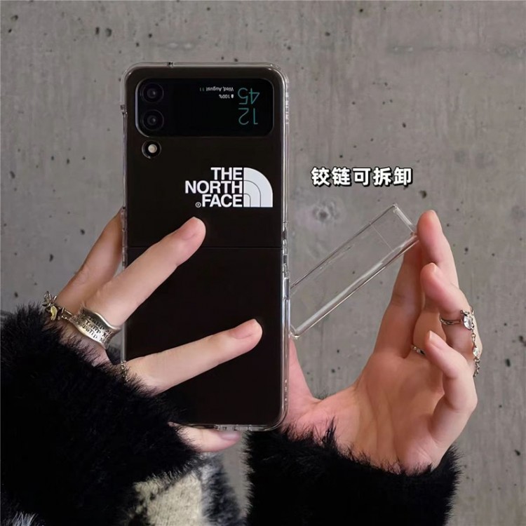 ザノースフェイス Samsung Z Flip4スマホケース 透明 クリア the north face ギャラクシーz flip3ケースブランド 黄変防止 Galaxy z flip4カバー ハードケース 軽量 galaxy z flip3ケース 高品質 滑り止め