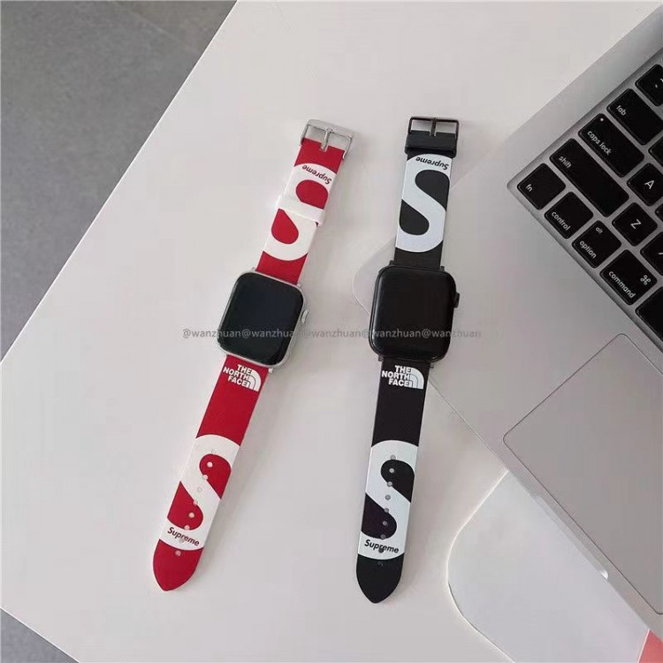 シュプリーム Apple Watch 9/8/se2交換バンド 個性 the north face ファッション Supreme ブランド アップルウオッチ9/se2/7 スポーツベルト 通気性 オシャレ iwatch 6/5/4/3/2/1バンド 38 40 41 42 44 45mm 大人気 柔らか 痛くない