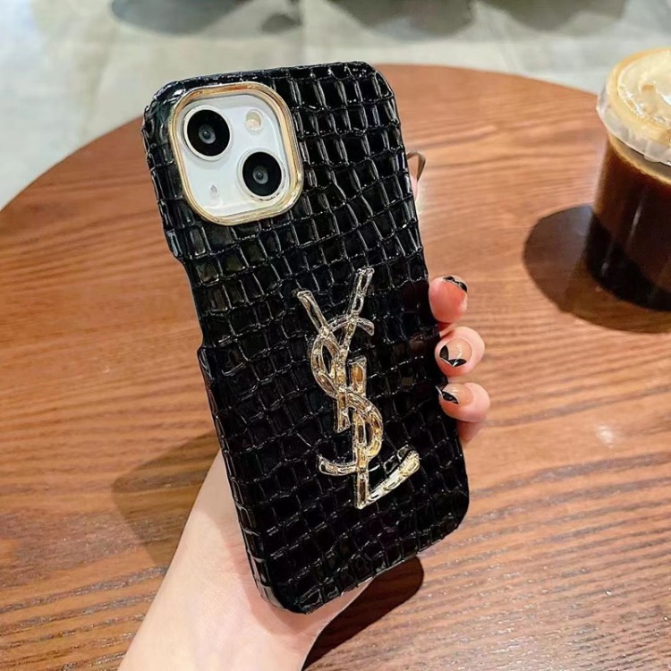 YSL/イヴサンローランiphone 14proケース 華奢ワニ紋 アイフォン14pro max ブランドスマホケース 滑り止め iPhone 14 plus/13Pro maxケース 金具ロゴ iPhone 13 pro/13スマホカバー 高級感 アイフォン12 11 pro maxケース 落下保護 レディース