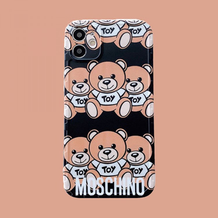 モスキーノ iphone 12 mini/12 pro max/11 pro max/se2ケース ブランド 可愛い Moschino ぬいぐるみ テディベア インスタ風 アイフォン12/12 pro/11/11 pro/x/xs/xr/8/7カバー レディース