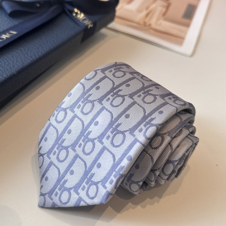ブランドディオールビジネスネクタイ シルバー メンズ Diorシルクネクタイ ハンカチドット フォーマル 礼服 ビジネス 就活 入学式 卒業式 忘年会 冠婚葬祭 ギフトボックス付き 手洗い 幅