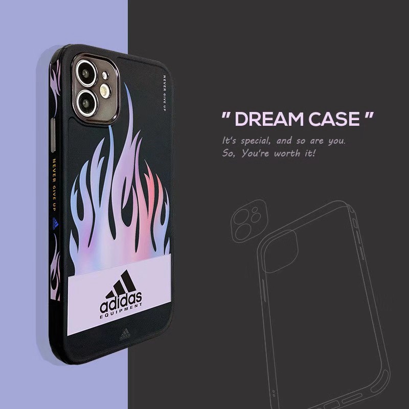 Adidasアディダス ブランドiphone12pro/12mini/12pro max/11ケース トレフォイル 3本線 カラー 四角衝撃 アイフォン