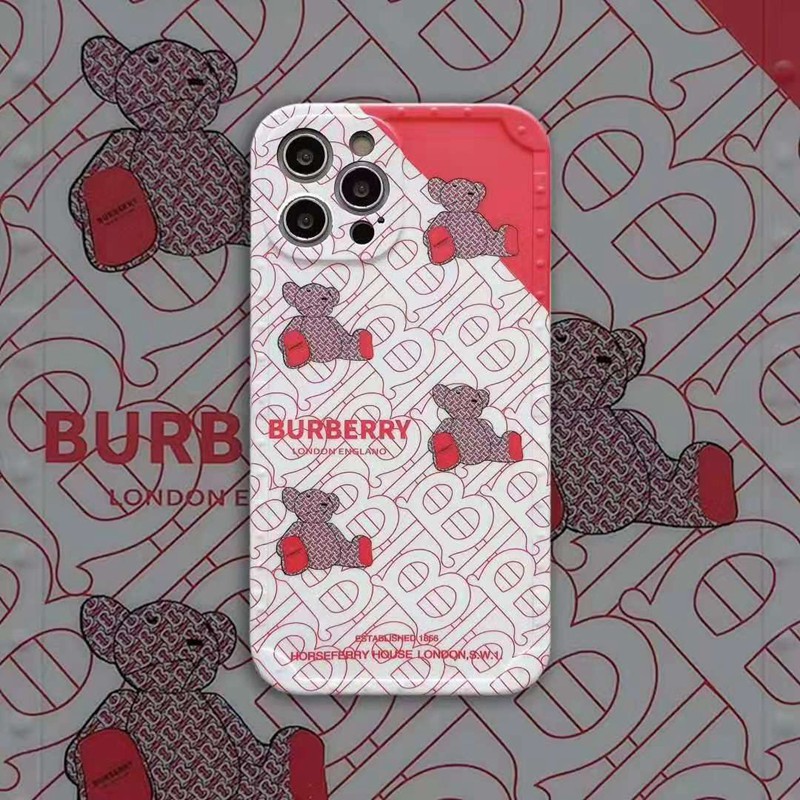 バーバリーBurberryブランド熊柄iphone12pro/12mini/12pro max/11ケース 可愛い モノグラム ジャケット型 男女通用 アイフォン