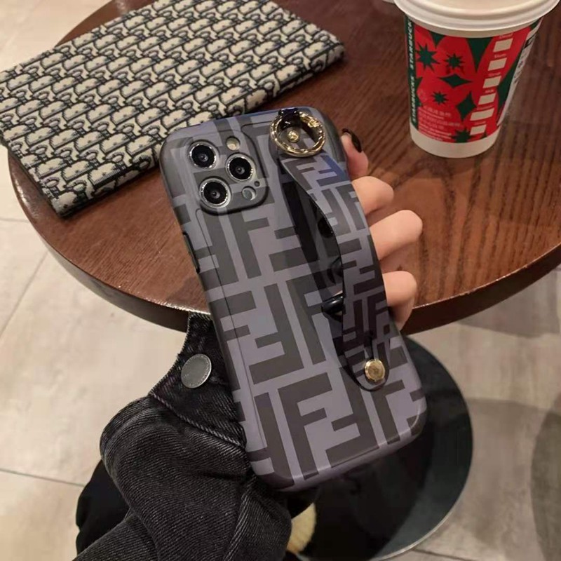 FENDI 耐衝撃 ins風 フェンディ ハンドバンド iPhone12/X/XS/XRケース