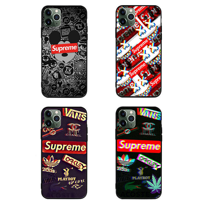 Supreme ブランド AQUOS Zero5G Basic/R5G/sense4ケース 米ドル柄 ディズニー ミッキーマウス ガラス ジャケット型 シュプリーム vans adidas playboy モノグラム xperia 1 II/5ii/10iiケース きらきら