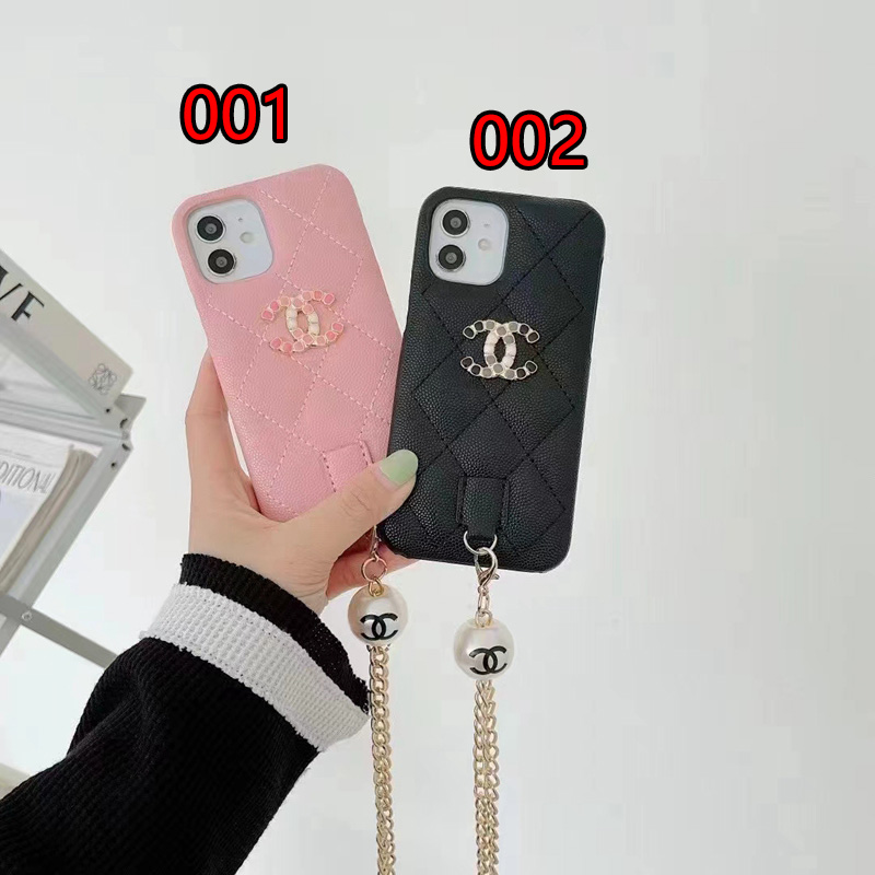 可愛いシャネル純正レザーケースIPHONE13mini/13Promaxスマホカバーレディース