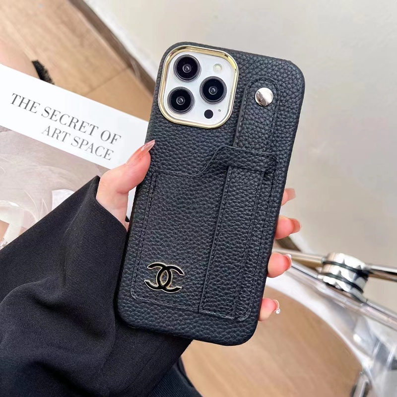 シャネル iphone13pro maxケース シンプル 純正レザー 