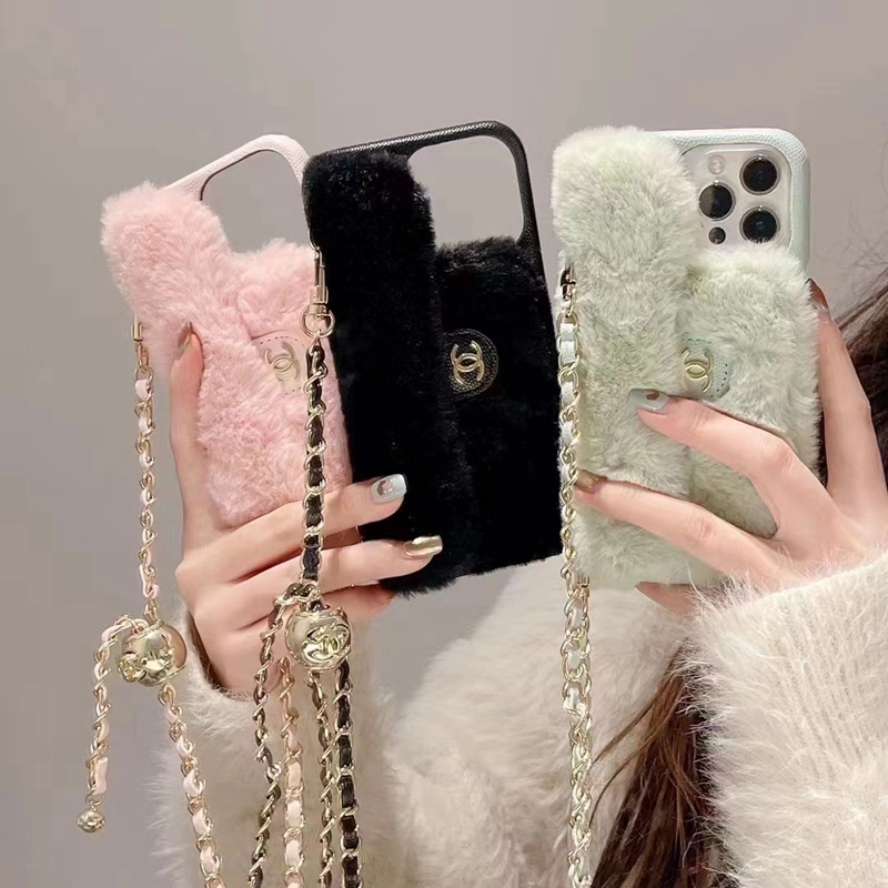 chanel アイフォン14/14+/14proケース もこもこ 