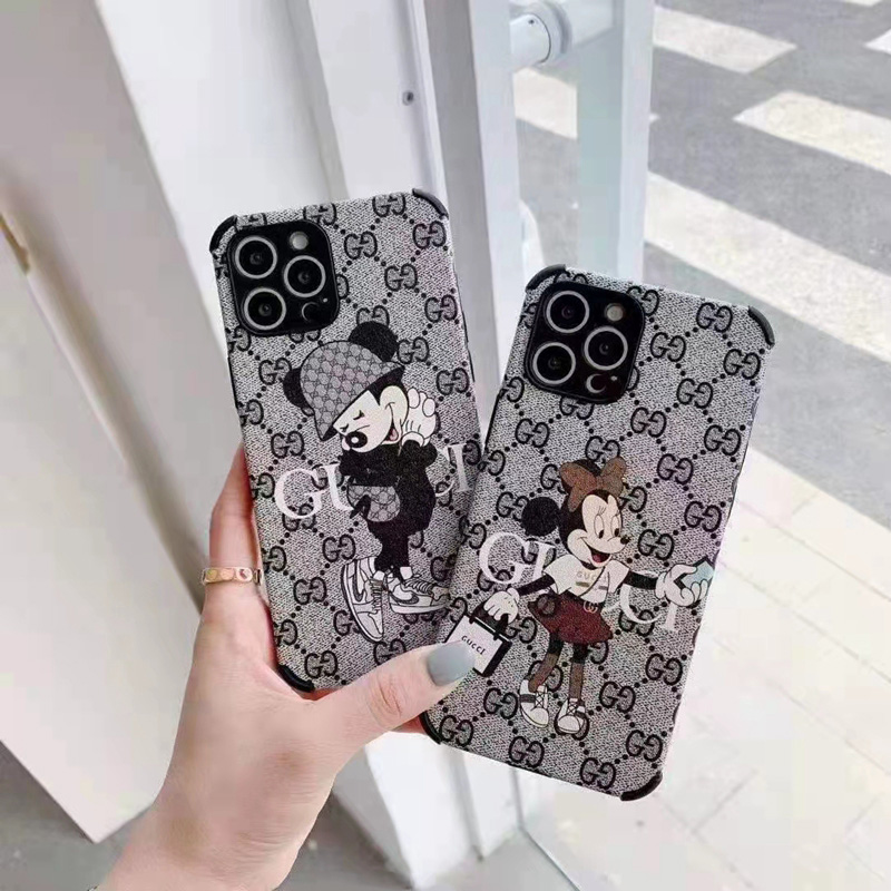 Gucci＆ディズニー iphone13pro/13pro maxカバー かわいい 漫画柄 