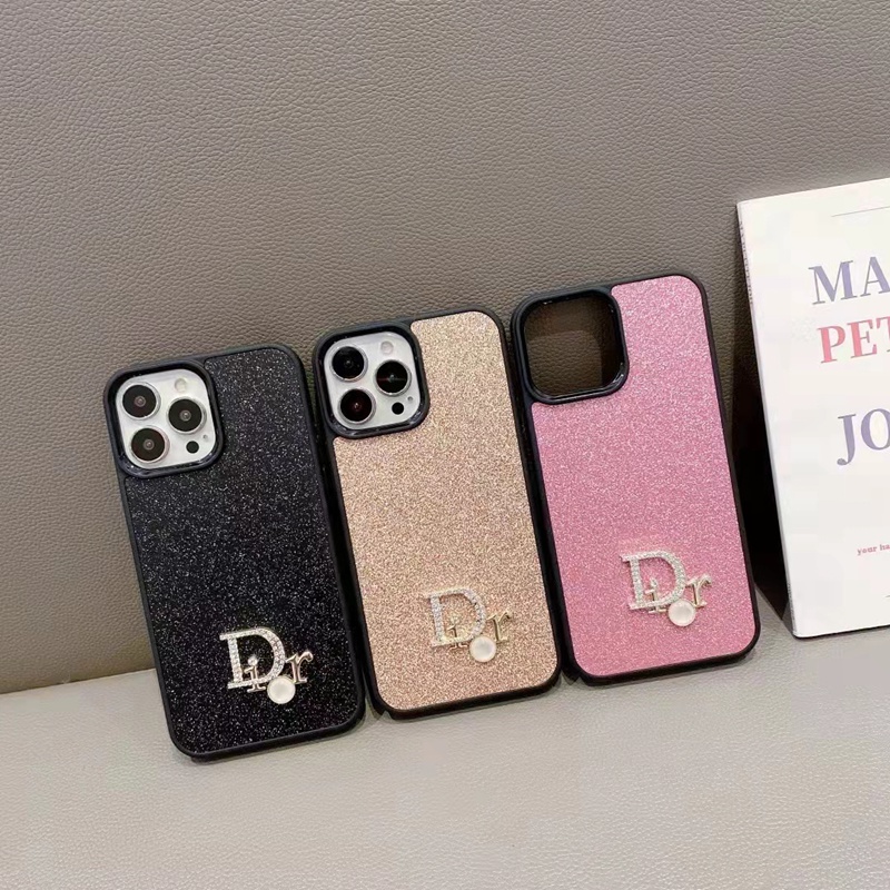 Diorブランドiphone13pro/12mini/12pro/11pro maxスマホカバーダイヤモンドロゴ輝き おしゃれ 