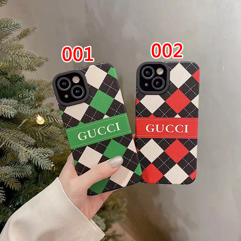 Gucci 個性菱柄 iphone13pro/13pro max/13ケースブランド ストライプ 設計 滑り止め 