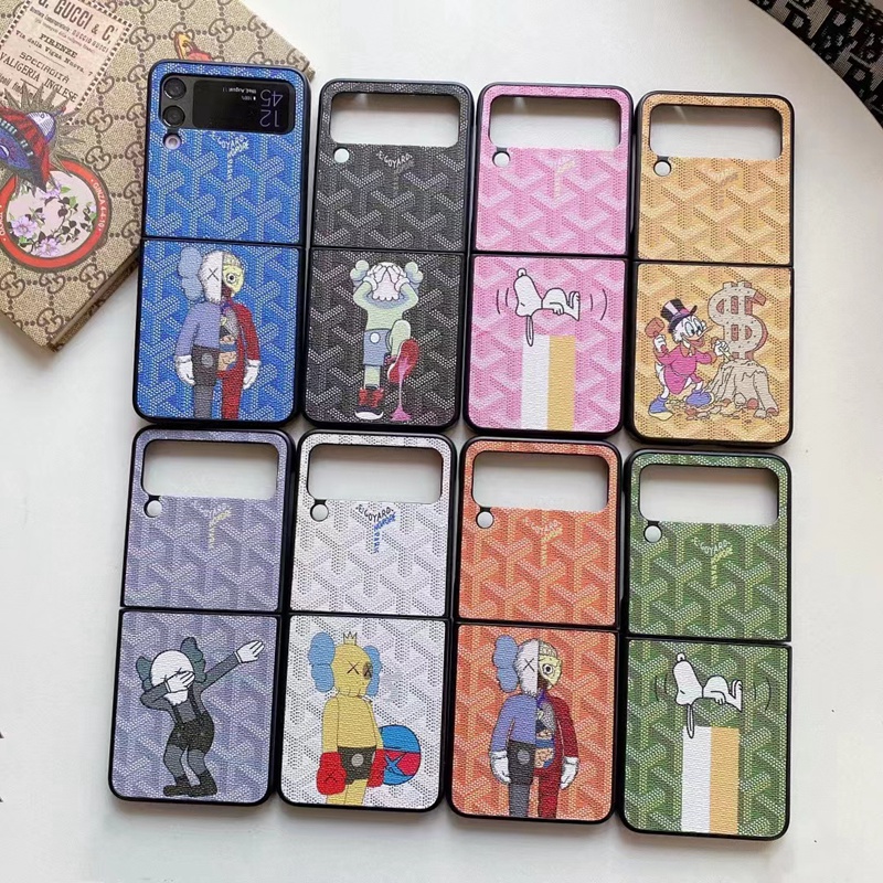 ブランド ゴヤール Galaxy zflip3革ケース 可愛い 漫画柄