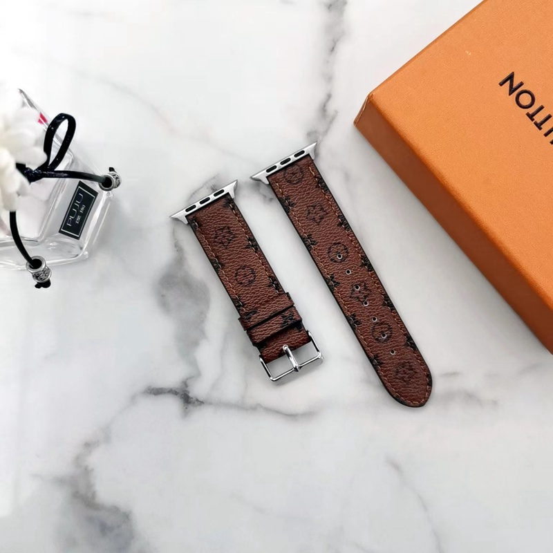 Lv ルイヴィトンブランド Apple Watch ultra バンド 華奢革 交換バンドハイブランドアップルウォッチ 8/se2革ベルト 耐久性ブランド