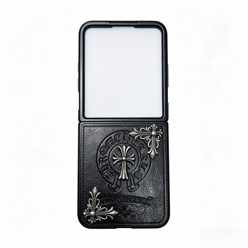 Chrome Heartsかわいいギャラクシー z flip8 7 6 5 4ケース