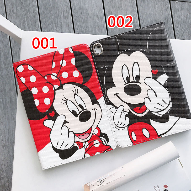 ペア揃い DISNEY IPad 9/8/7世代 手帳型ケース保護性高い 傷防止