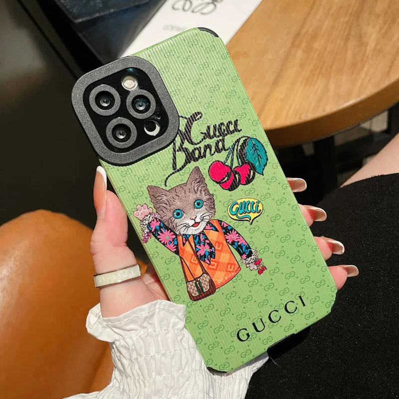 ペア揃いGUCCIアイフォン13pro/13promax保護カバーカワイイ漫画絵おしゃれ