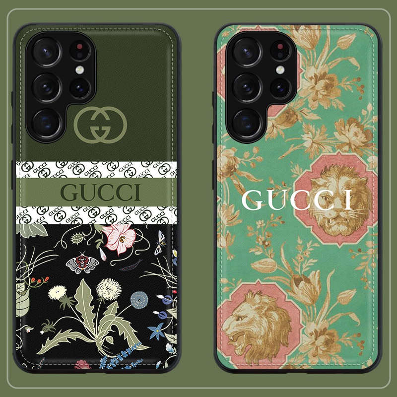  ハイブランド ギャラクシーs21/s21+/s21ultraレザーケース Gucci 耐衝撃 キズ防止