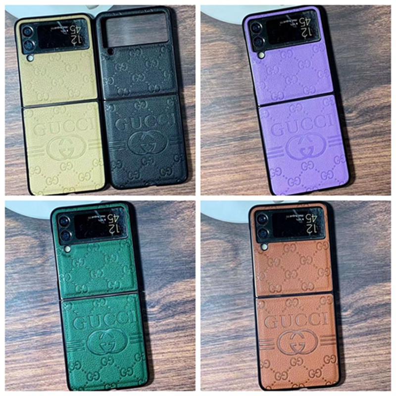 Gucci グッチブランドギャラクシーz flip4 5 fold5 4 3スマホカバースムーズ高級感galaxy z fold5 4 3ケース