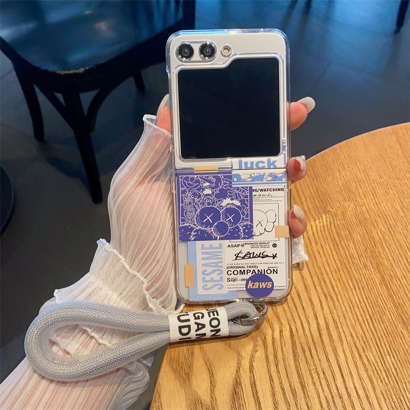 ブランド落下保護カウズgalaxy z flip3 4 5 6 7携帯カバー