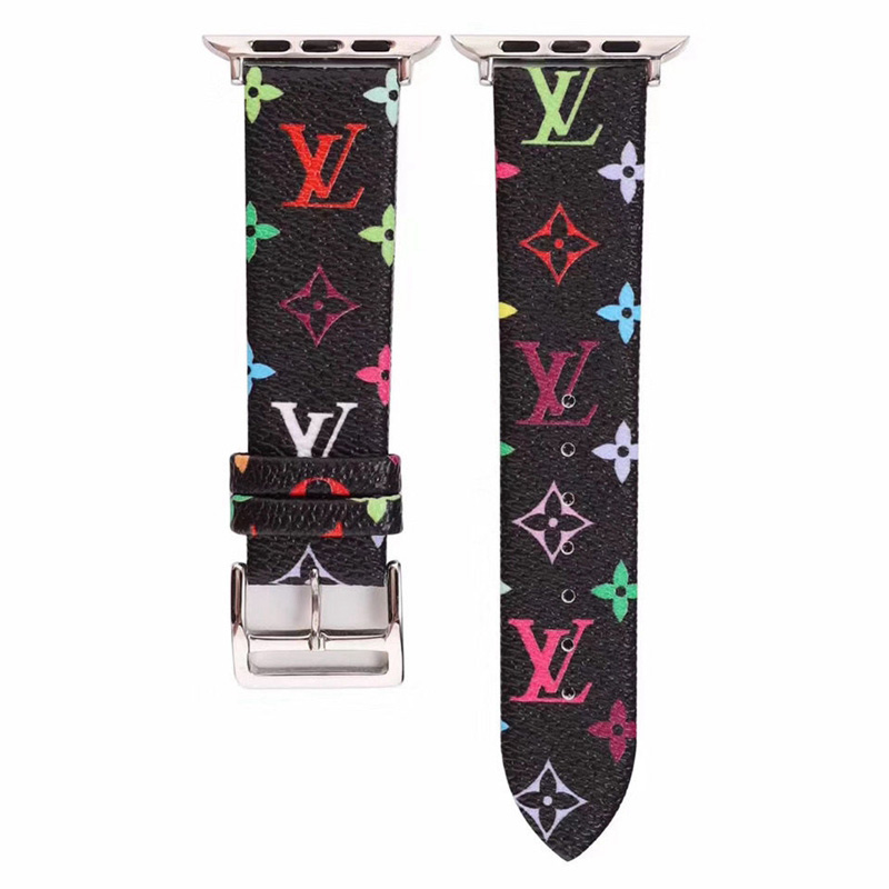 個性 Lv ブランド Apple Watch 7/6/5/4/3/2交換用ストラップリスト革製ベルト 耐久性