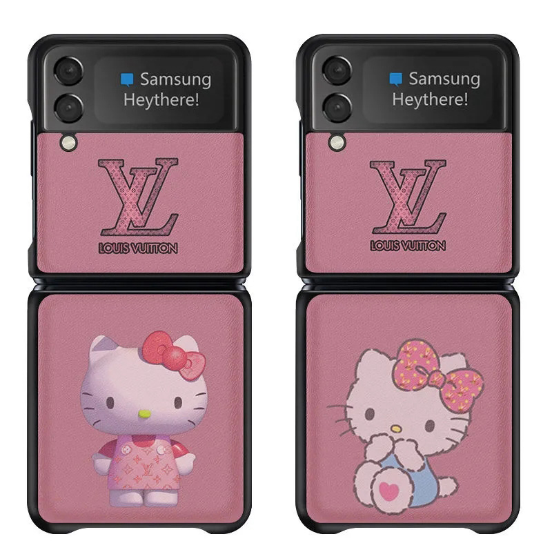  LV&HELLO KITTY GALAXY z flip3/flipケース 折り畳み式 漫画スタイル カワイイ