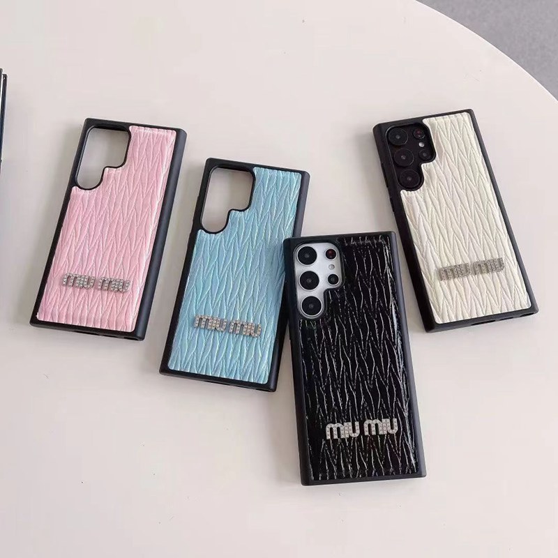ミュウミュウ MiuMiuギャラクシーs23 ultraスマホケースレディース人気 Samsung s23 + ultra iphone 14 15 pro plusブランドスマホカバー